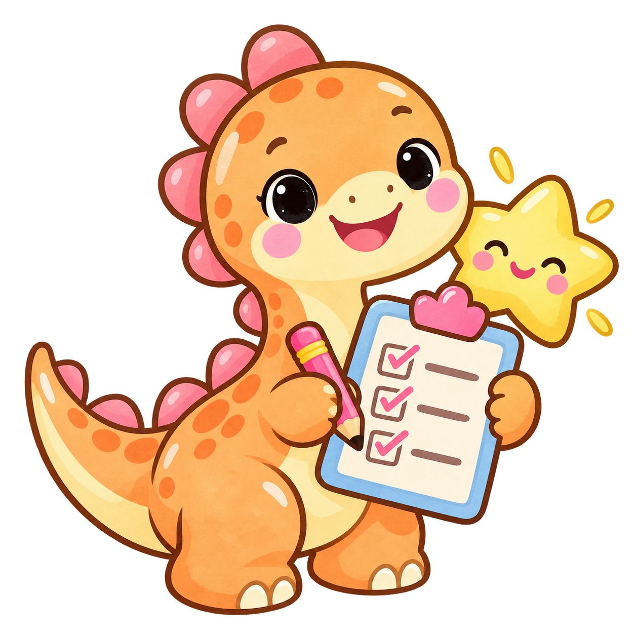 A cheerful dinosaur ready to welcome your family